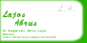 lajos abrus business card